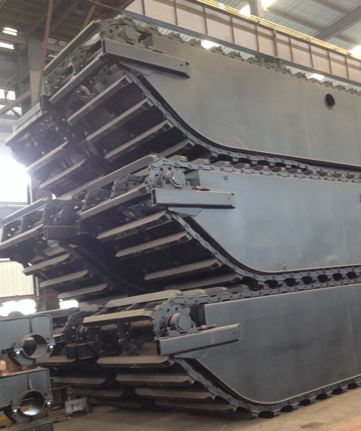 Heavy Duty Pontoon Undercarriages (Amphibious Undercarriage, Floating Undercarriage, Steel Pontoons)