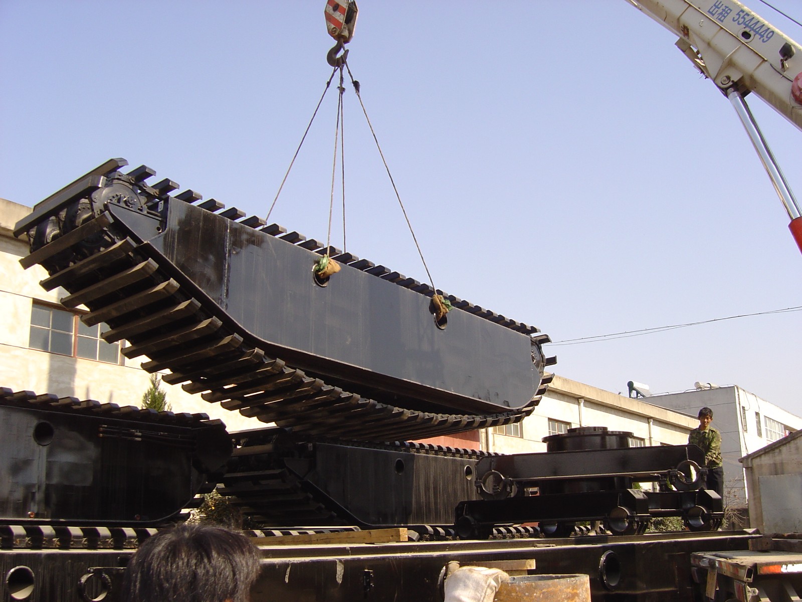 SUNTON PU210 Amphibious Pontoon Undercarriage to Caterpillar CAT320D Excavator to Nigeria