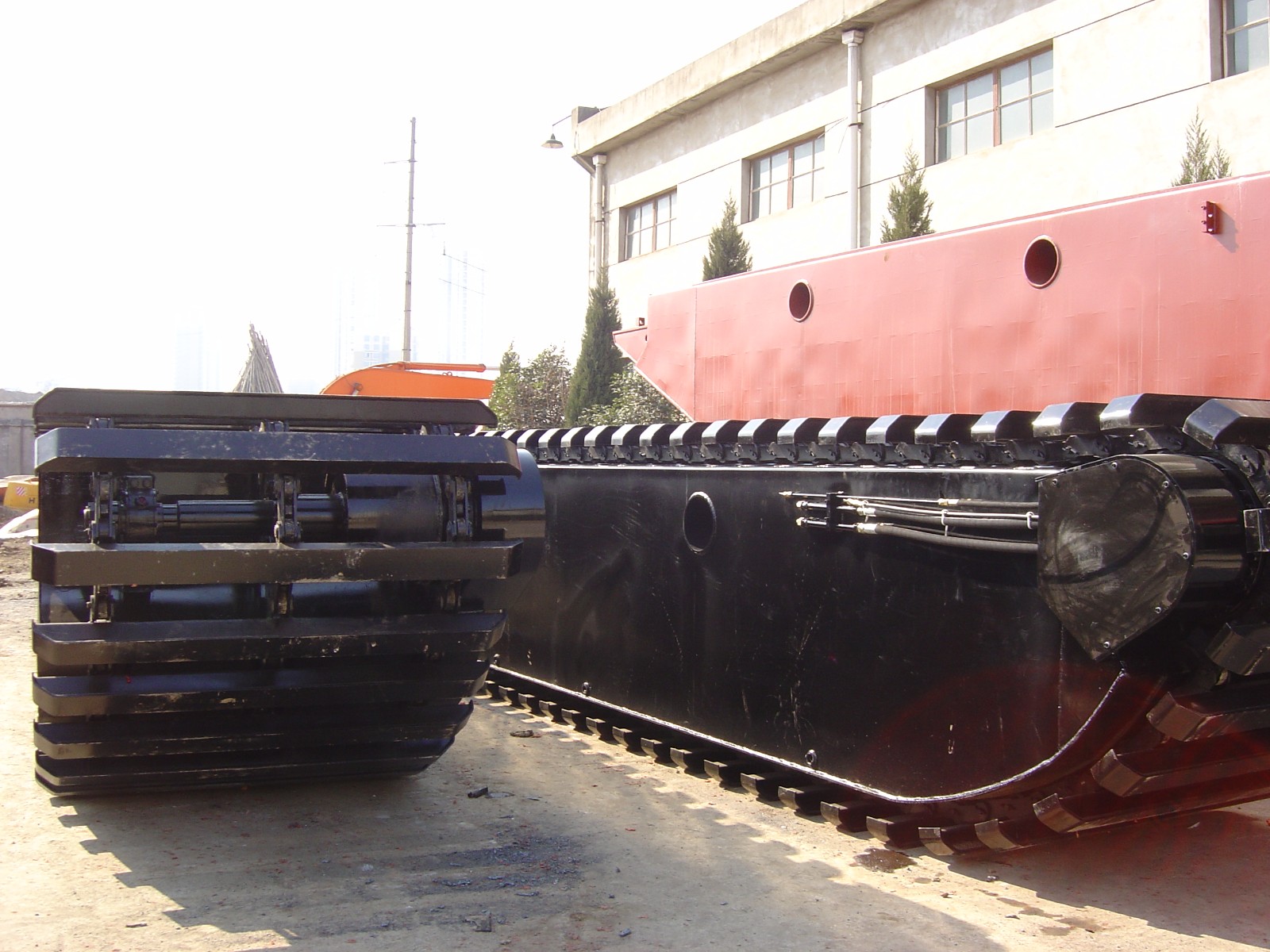 SUNTON PU280 Pontoon Undercarriage of Amphibious Excavator Sold to Paraguay Market