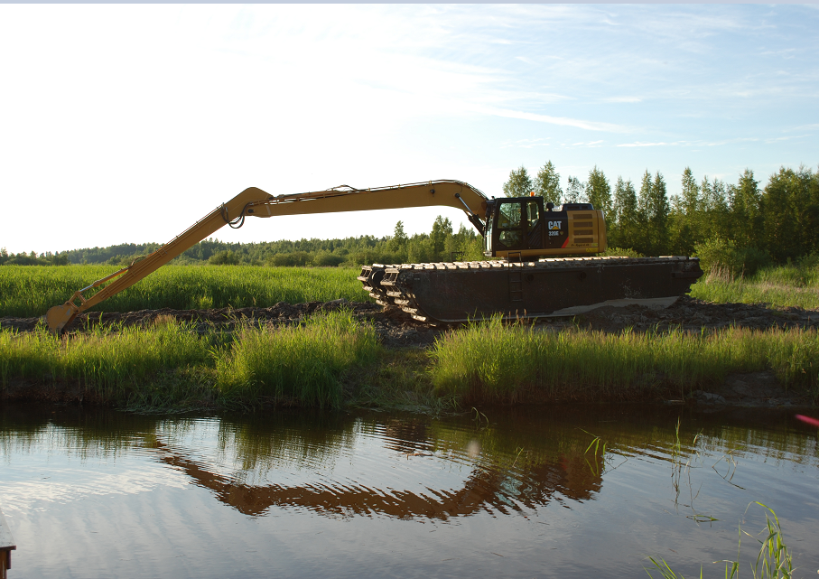 Sunton Pontoon Undercarriage of Caterpillar CAT320EL Excavator supplied to Finland